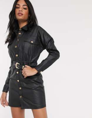 denim black shirt dress