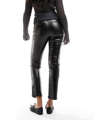 River Island Coated Straight Jeans In Black