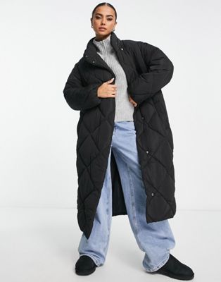 River Island cocoon puffer coat in black - ASOS Price Checker