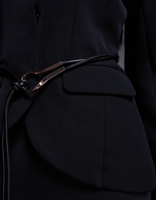 River Island cocoon sleeve tailored blazer in black , 4 of 4