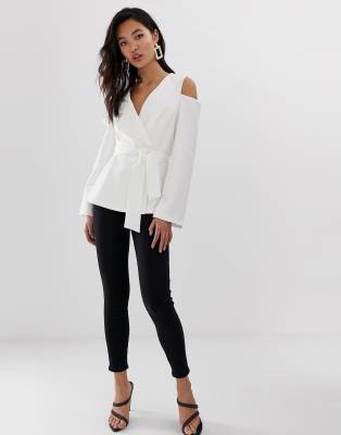 river island white blazer dress