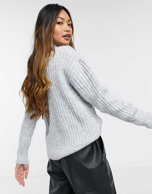 Grey cable clearance knit jumper womens