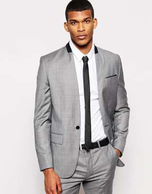 collarless suit men