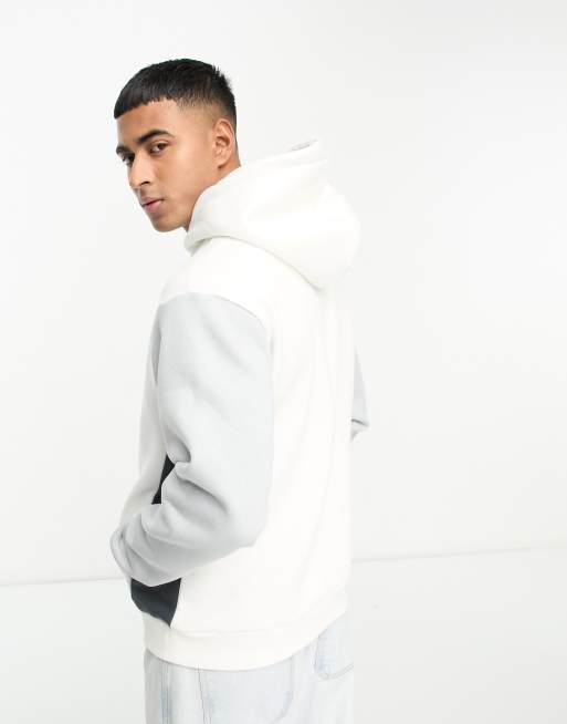 River Island color block hoodie in white