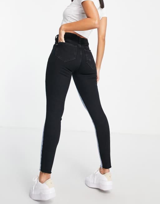 Color block skinny store jeans