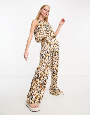 River Island layered jumpsuit in animal print - ASOS Price Checker