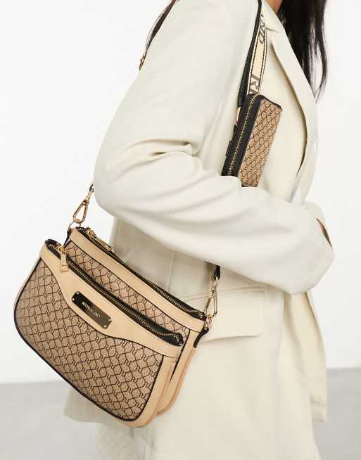 Beige ri monogram clearance boxy cross body bag