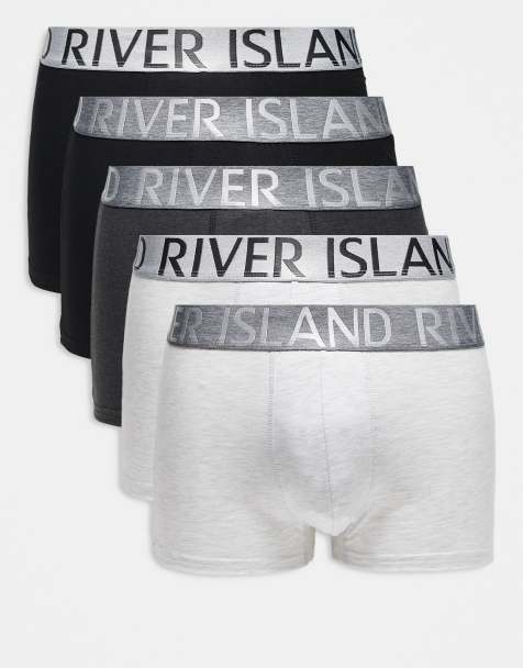 River Island - Confezione da 5 boxer aderenti grigio misto  - view 1