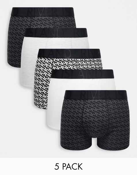 Asos Uomo Abbigliamento Intimo Boxer shorts Boxer shorts aderenti Confezione da 5 paia di boxer aderenti grigi con stampa geometrica 
