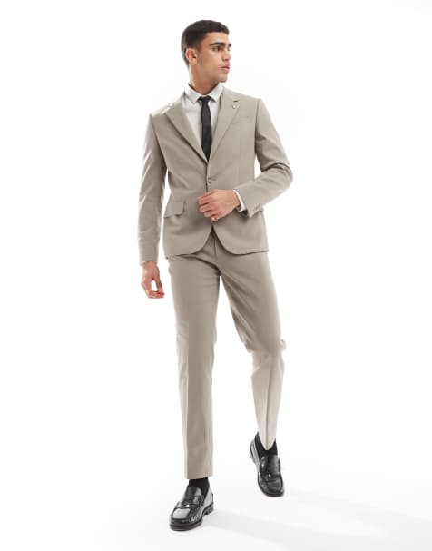 River Island contemporary suit in beige - BEIGE - view 1