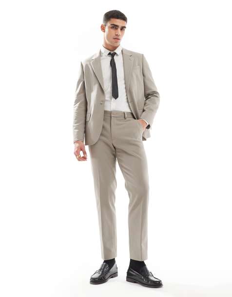 River Island contemporary suit pants in beige - view 1