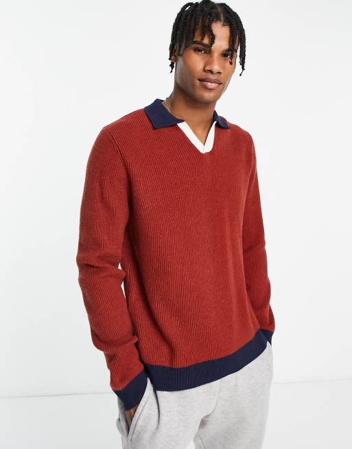 Contrast 2025 collar sweater