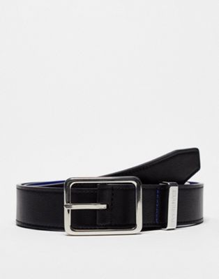River Island contrast colour belt in black and blue