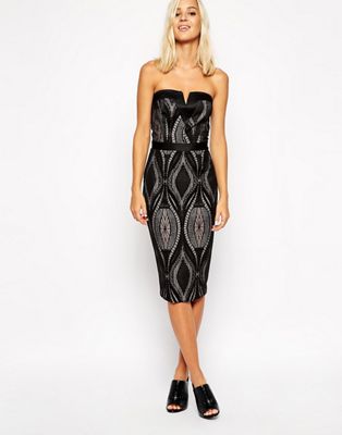 River Island Contrast Lace Strapless 