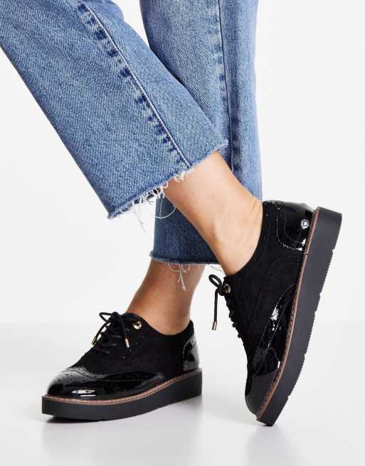 River island 2024 black brogues