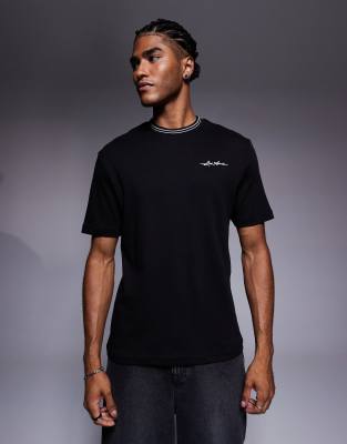 River Island Contrast Ringer T-shirt In Black
