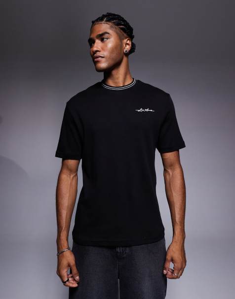 River Island contrast ringer T-shirt in black and white - view 1