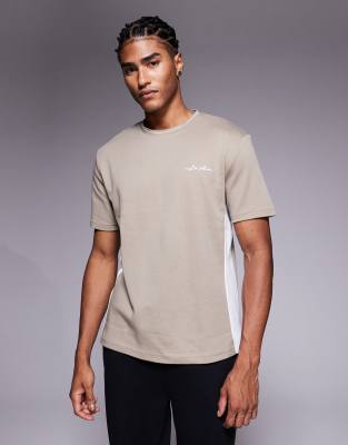 River Island Contrast Ringer T-shirt In Neutral