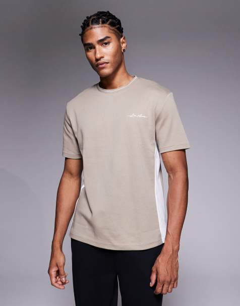 River Island contrast ringer t-shirt in stone - view 1