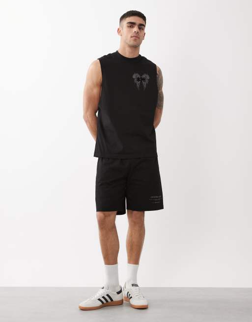River Island - Coordinato nero con canotta e pantaloncini , 2 di 5