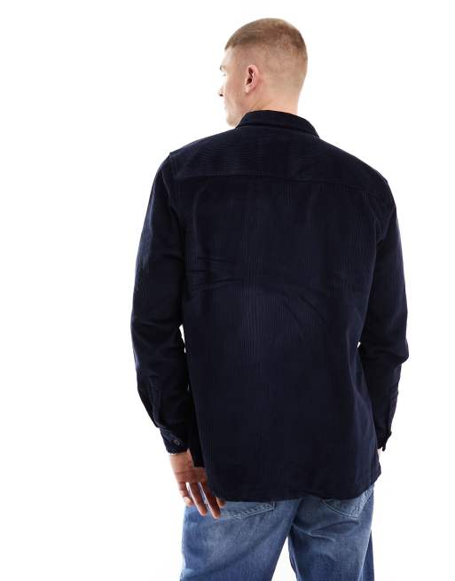 River Island cord pocket shirt in navy