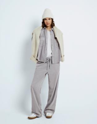 River Island River Island cord relaxed shirt in grey