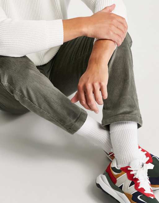 River Island - Corduroy broek in groen, 3 van 4
