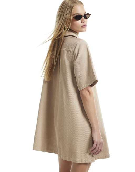 River Island Corduroy smock dress in cream, 4 of 4
