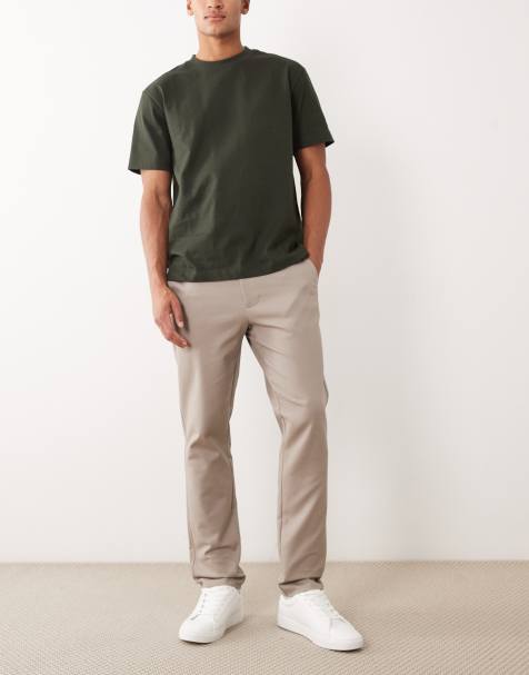 River Island – Core – Beige chinos med smal passform - view 1