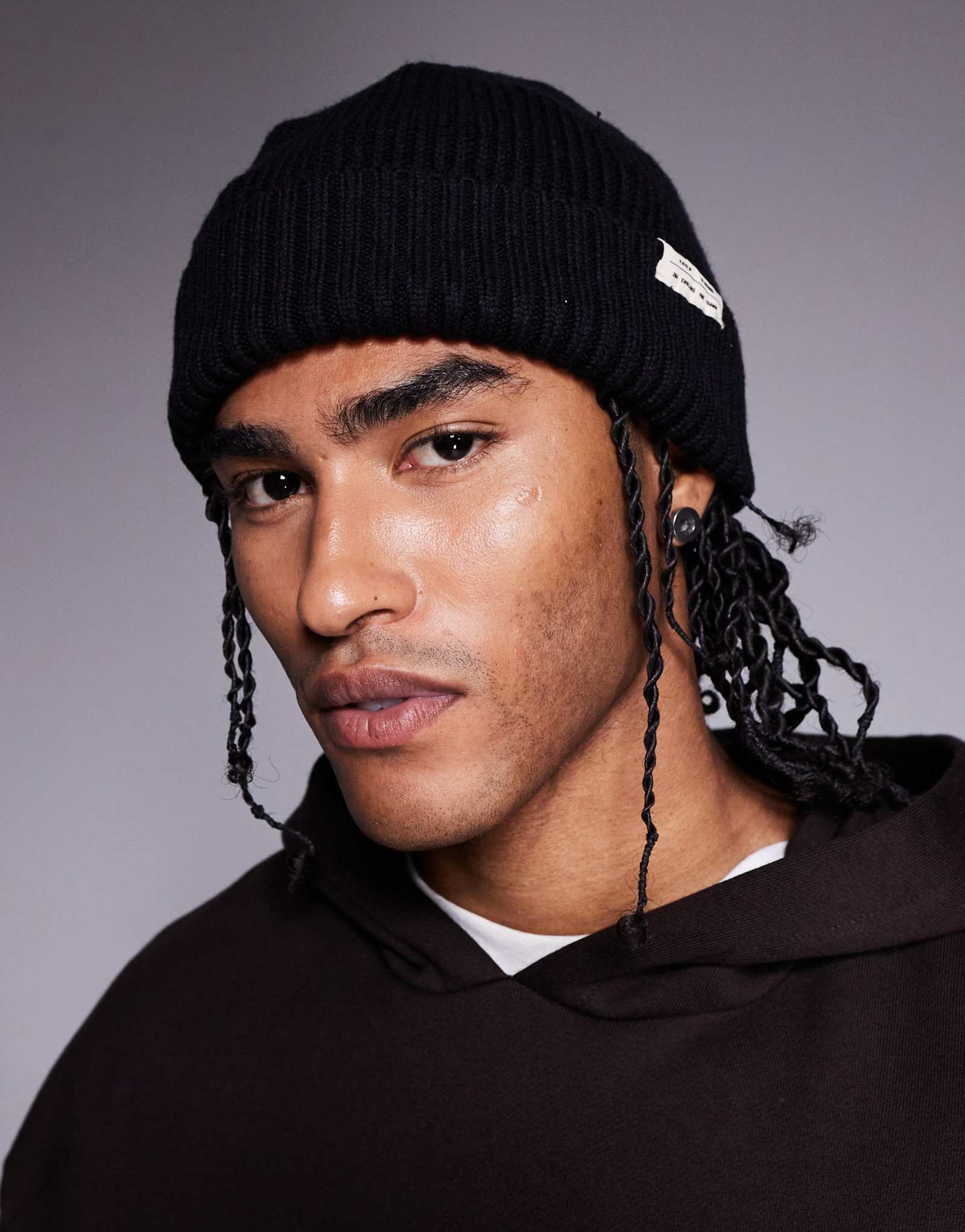 Черная шапочка River Island core docker 