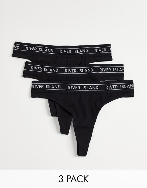 River Island - Core - Set van 3 strings in zwart