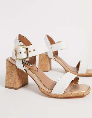 river island white heeled sandals