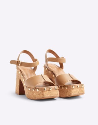  Cork platform heeled sandals  - light