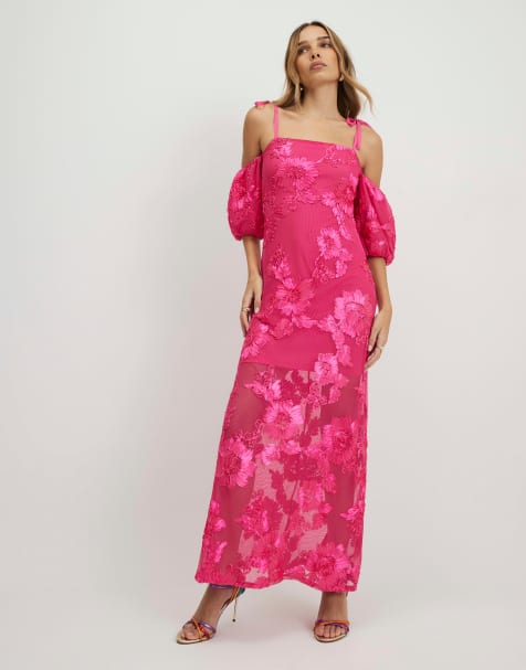 River Island Cornelli maxi dress in pink