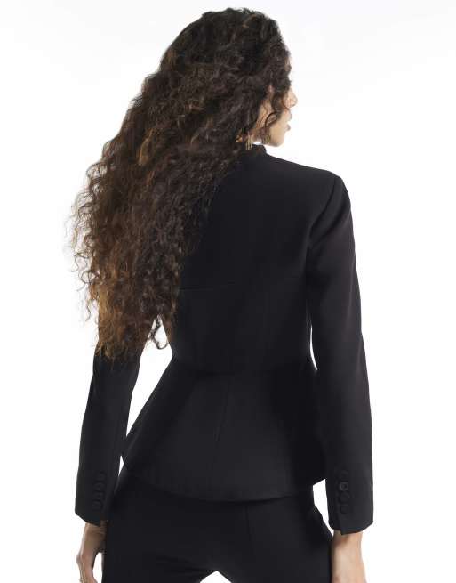 River Island Corset blazer in black, 4 of 4