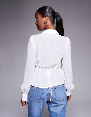 River Island Corset Detail Blouse In White