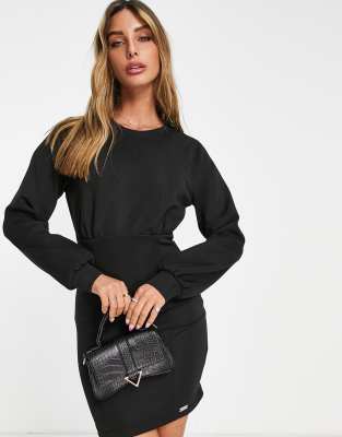 River Island corset detail sweat mini dress in black - ASOS Price Checker