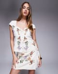 [River Island] River Island corset floral embroidered top in white (part of a set) 18 WHITE