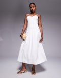 [River Island] River Island corset midi dress in white 14 WHITE