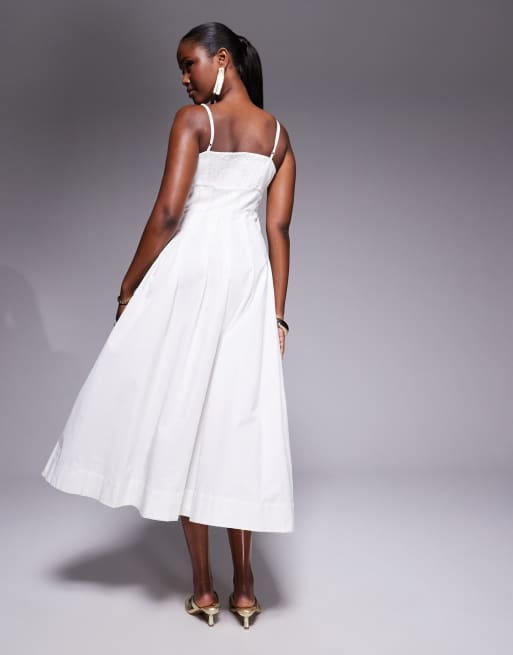River Island corset midi dress in white, 4 of 4