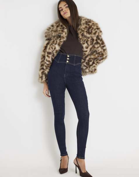 River Island Corset skinny jeans in denim - dark - view 1