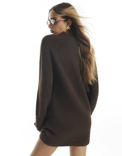 River Island Cosy jumper dress in brown - dark, 4 of 4