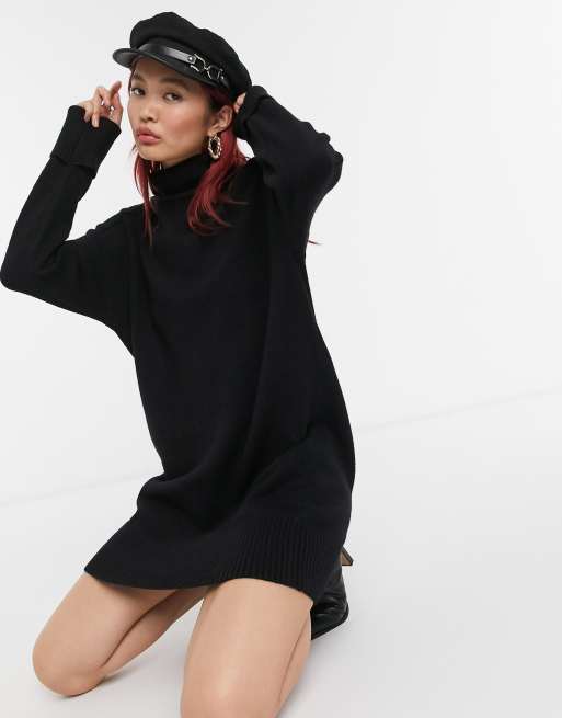 Black turtle neck sales jumper dress