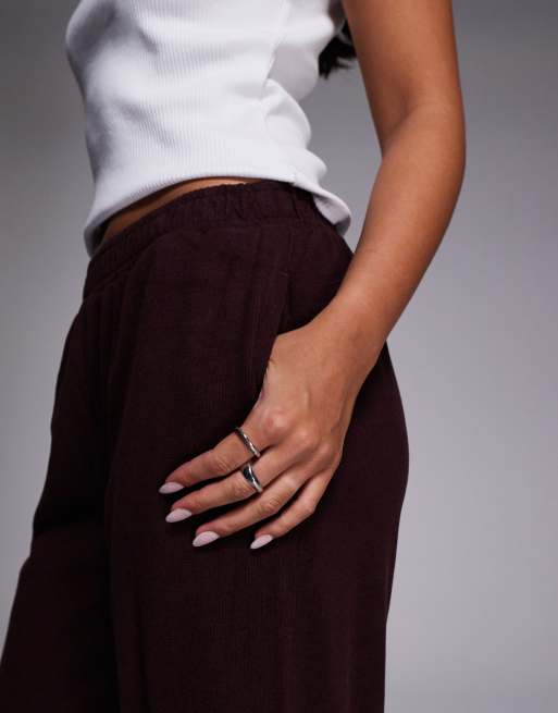 River Island cosy wide leg trouser in brown, 5 of 5