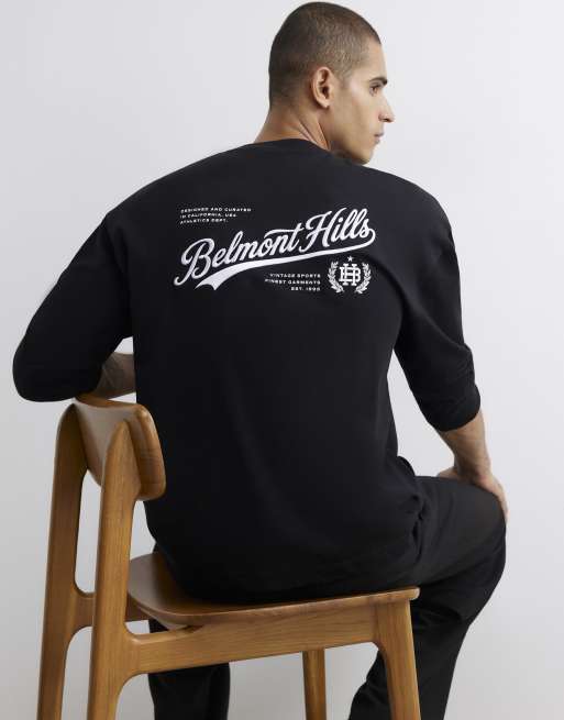 River Island Cotton belmont embroidered t-shirt in black, 2 of 4