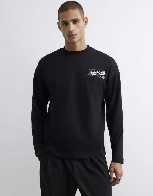 River Island Cotton belmont embroidered t-shirt in black, 4 of 4
