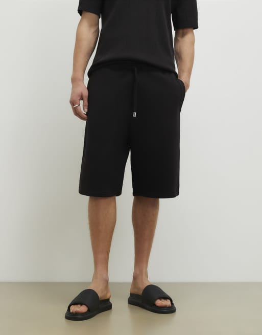River Island Cotton blend drawstring bermuda shorts in black, 2 of 4
