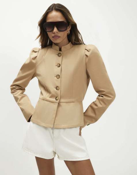 River Island Cotton blend drummer boy jacket in light beige brown - view 1