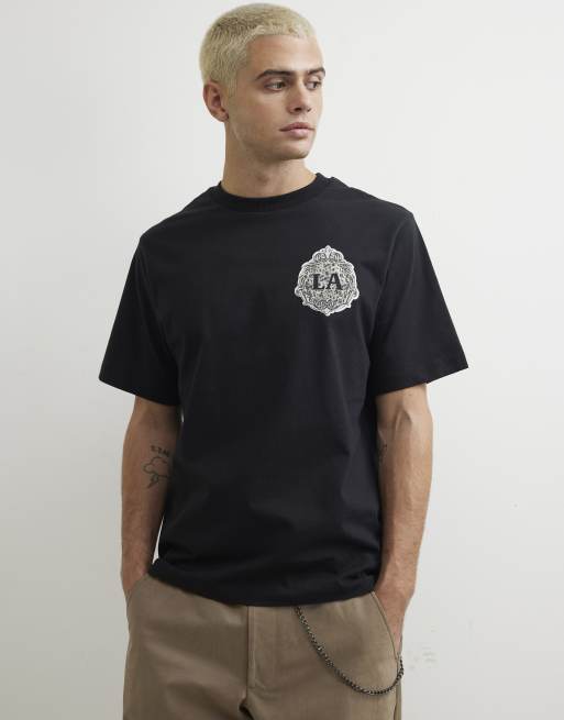 River Island Cotton calabasas stars t-shirt in black, 2 of 4
