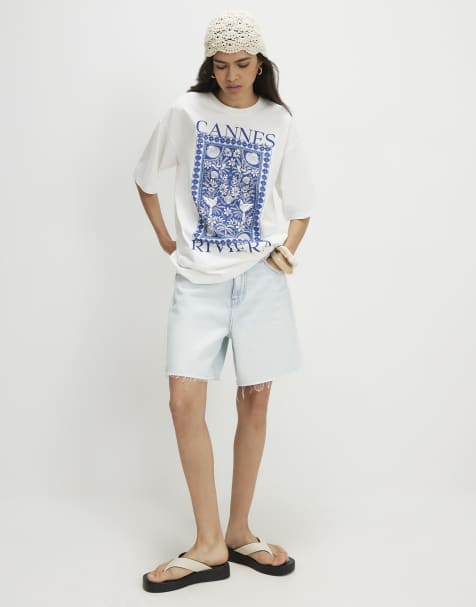 River Island Cotton cannes graphic t-shirt in white - view 1